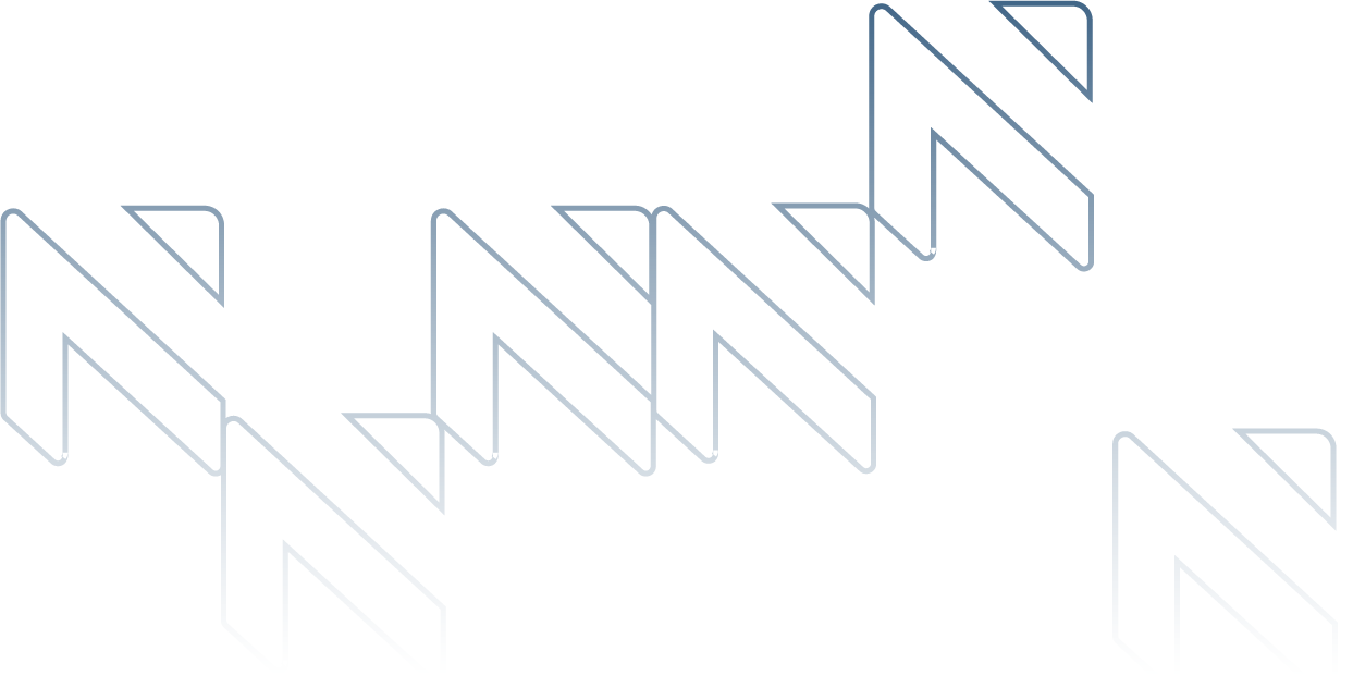 Transparent N pattern geometric shapes in blue lines